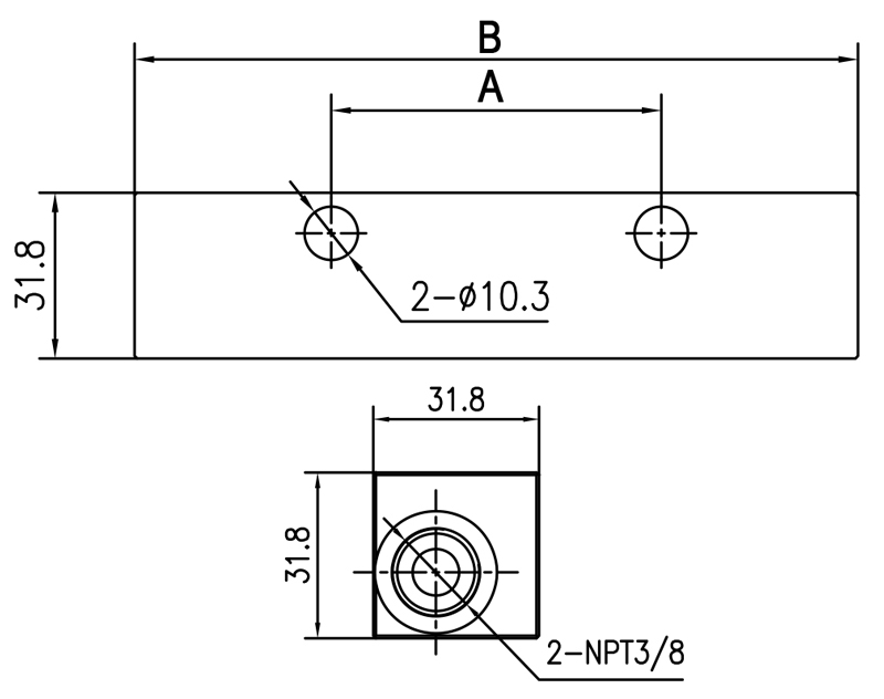 Plano Técnico de las Válvulas Dosificadoras VL-1 Technical Drawing of VL-1 Metering Valves