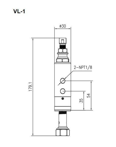 Plano Técnico de las Válvulas Dosificadoras VL-1 Technical Drawing of VL-1 Metering Valves