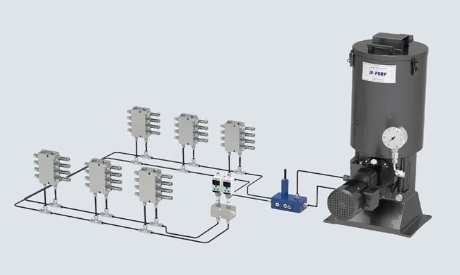 Componentes del sistema de lubricación de línea dual autmótica CISO